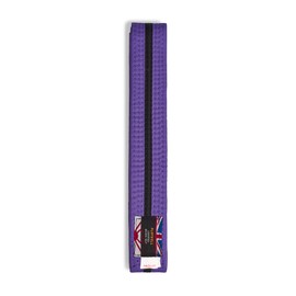 Martial Arts Cotton Coloured Belt With Black Stripe Grading Belt - (Karate, Judo Taekwondo) (Purple Belt with Black Stripe, 250cm)