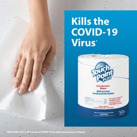 Touch Point Plus Disinfectant Wipes Roll - 1200 8”x6” Wipes, Pre-Saturated for Industrial, Fitness, Office, and Home Cleaning, EPA Registered for Killing Bacteria, SARS-CoV-2, and Viruses
