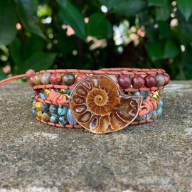 YGLINE Natural Stone Bracelet 5 Wraps Bracelet Handmade Blue Color Boho Bracelet for Women Bracelet