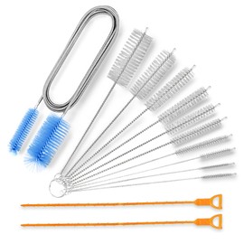 13 Piece Drain Brush and Flexible Drain Brush Set, Pipe Cleaning Spiral Hose Brush, Pipe Cleaning Brush for Pipes, Bottles, Bathtub Drain, Aquarium Hoses, Washing Machines
