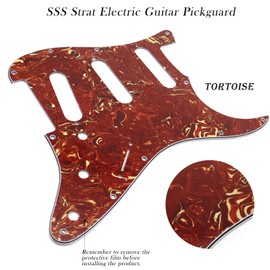 11 Hole ST/Strat Style Pickguard SSS Pick Guard for USA/Mexico Stratocaster/Strat Modern Style Guitar Parts, 3 Ply with Screws (Dark Tortoise)