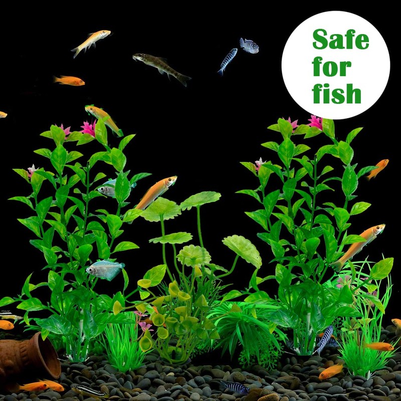 Vibury Fish Tank Aquatic Plants, 14 Pack Aquarium Plants Green