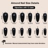 Almond Press on Nails Medium Fake Nails White French Tip