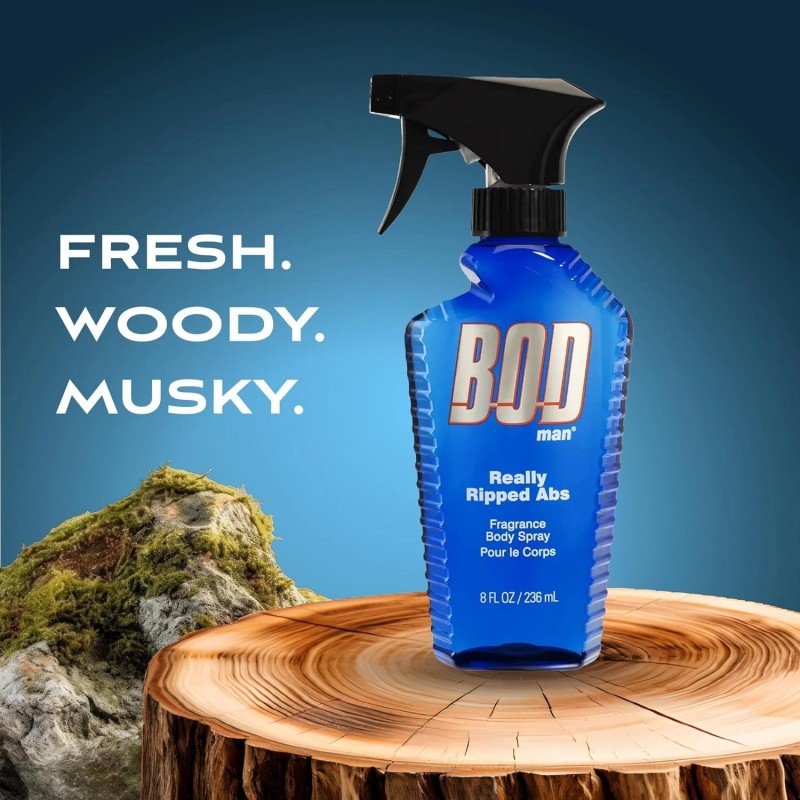 BOD man Fragrance Body Spray, Really Ripped Abs, 8 fl