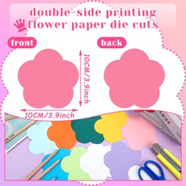 Kisston 360 Pcs Spring Flowers Cutouts Paper 3.9 Inch Assorted Color Die Cuts Paper for DIY Paper Craft Projects Back to School Class Bulletin Board Decor