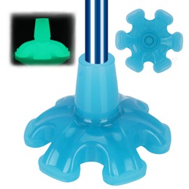 supregear Glow Walking Cane Tip, Heavy Duty 3/4 Inch Rubber Tip, Universal Fit for Most Canes, Enhances Visibility in Dark Environments and Safety, Blue
