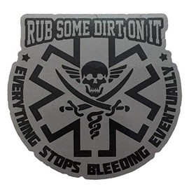 F-Bomb Morale Gear Rub Some Dirt On It - Bumper Sticker Decal (Gray)