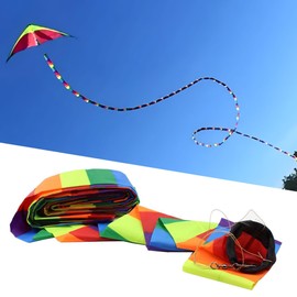 C Comcrosfly Rainbow Kite Tube Tail Outdoor Windsock with Connector, 65-Feet Kite Tail