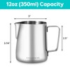 CASABREWS CASMP350 Milk Frothing Pitcher, Stainless Steel Steaming Pitcher with