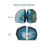 AMOYSTONE Teal / Green Agate Bookends Heavy Book Ends 1