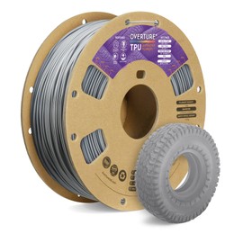OVERTURE TPU Filament 1.75mm Flexible TPU Roll, 95A Soft 3D Printer Filament, 1kg Spool (2.2 lbs), Dimensional Accuracy +/- 0.02 mm (TPU Gray)