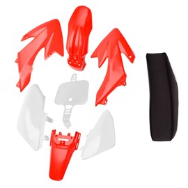 Riloer with Cushion Tank Shrouds Tank Shrouds Number Plate for CRF50 XR50 CRF 50 SDG SSR 50cc 110cc 125cc Pit Dirt Bike with Bolt Mudguard 8-PCS Plastic Body Fairing kit