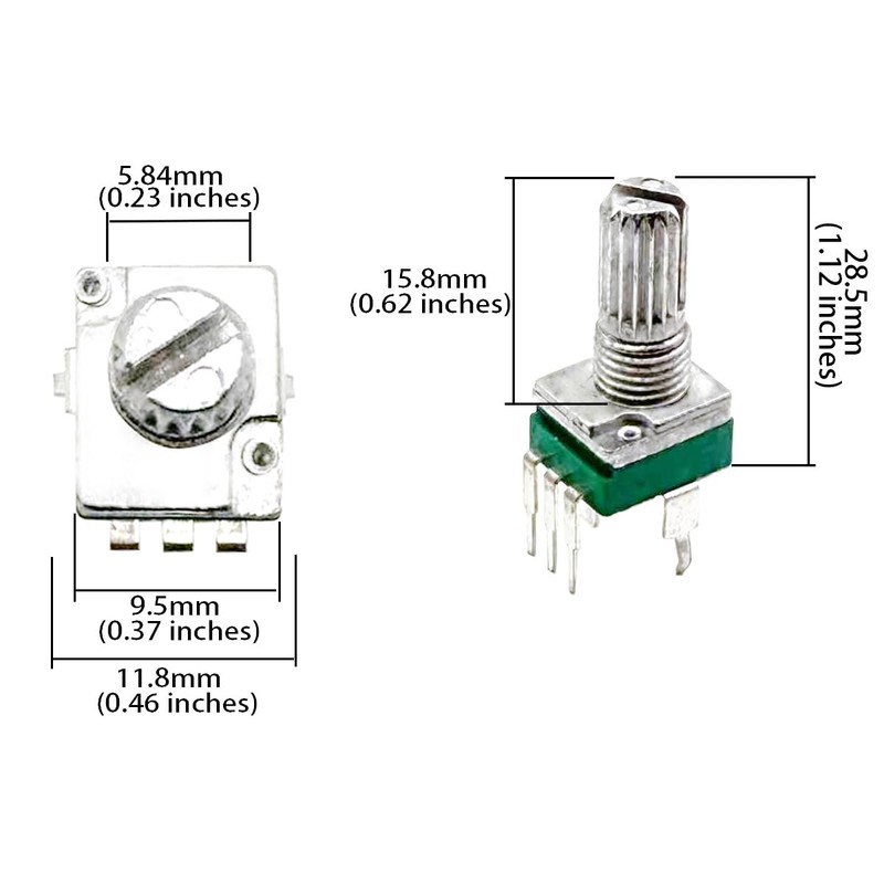 10PCS RK097 B10K Precision Potentiometer Vertical Single Link Shank L=15mm