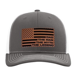 Richardson Legendary Dad Hat: The Man The Myth The Legend from Daughter or Son, Stylish Dad Baseball Cap for Men (US, Alpha, One Size, Charcoal/White)