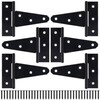TIBEGOLD 4 Inch T-Strap Gate Hinges, Heavy Duty Shed Door