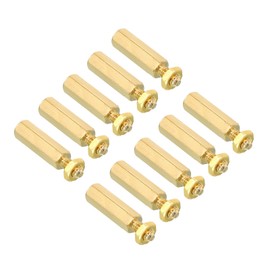 PATIKIL 15mm+6mm M3 Standoff Screws, 100 Pack Brass Hex PCB Standoffs Nuts for Motherboards, Computer Cases, Circuit Boards, Electronics, Gold Tone