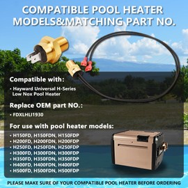 RAMATA Pool Heater Repair kit, FDXLHLI1930 135 °F High Limit Fd Switch Wires kit & HAXHLI1930 Sensor Parts Replacement for Hayward H-Series Pool Heater H150FD-H500FD, H150FDN-H500FDN, H150FDP-H500FDP