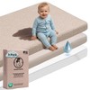 Mommybelly 2 Fitted Sheets Moses 80x40 + Mattress Protector, Beige