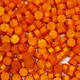 VEWINGL 250 Pcs Wax Seal Beads for Wax Seal Stamps, Cards, Wedding Invitations, Wine Packaging, Gift Wrap, Envelopes (250, Fresh Orange)