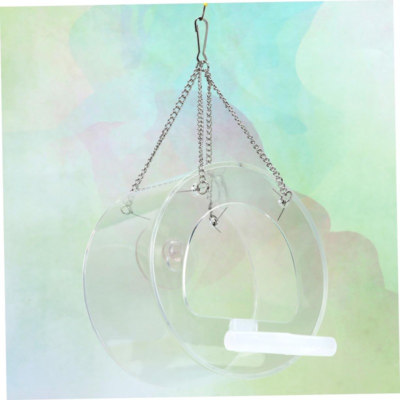 VILLFUL Round Hanging Bird Feeder Transparent Acrylic Feeding Bowl for