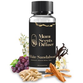 White Sandalwood Essential Oil Refill Luxury Hotel Inspired - Long Lasting Aroma for Home & Commercial Diffuser, 120 ml Fresh Blend of Musk and Almond White, Scent for Office Spa Wellness Aromatherapy