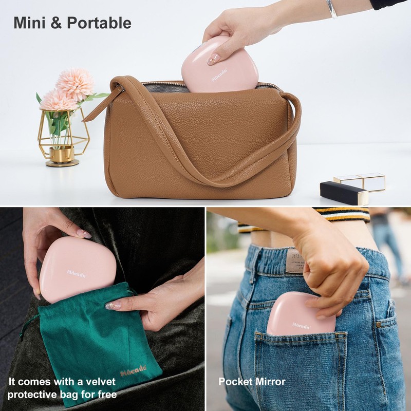 Mocado Compact LED Travel Makeup Mirror - 4 Inches 1X/10X