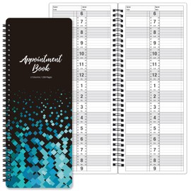 Poluma Appointment Book - Salon Appointment Book, 11.5" x 4.7", 2 Columns, Undated, 6 AM - 9 PM, Twin-Wire Binding, 200 Pages, Appointment Book 2022 for Hair Stylist - Black