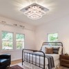 FRIXCHUR Dimmable Crystal Chandelier Ceiling Light with Remote Square Led