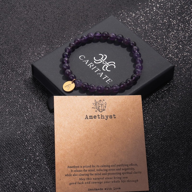 Stone Beaded Bracelets for Women Men: Healing Crystal bead Bracelet