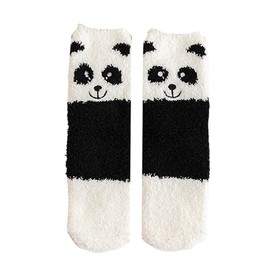 OKwife Women's Cartoon Animal Winter Fuzzy Slipper Socks Cute Panda Penguin Warm Hosiery, c