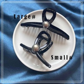 Resweky Haarspangen mit 2 Perlen, Braun, Haarspangen, niedlich, für Damen und Mädchen (braun, groß)