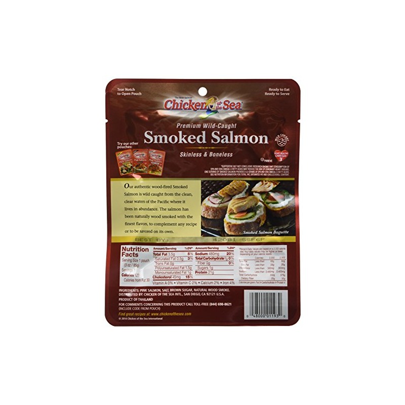 Chicken of the Sea Pacific Smoked Salmon 3oz Pouch (Pack