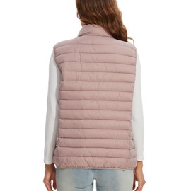 Xmgelp Vest for Women Packable Puffer Vest Lightweight Water-Resistant Sleeveless Quilted Puffer Vest Outerwear, Pink XL