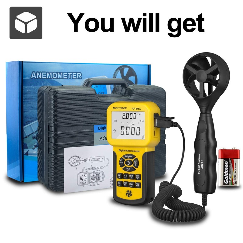 HVAC Anemometer Handheld CFM Pro HVAC Anemometer AP-846A Wind Speed