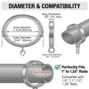 18 Pack Heavy Duty Polished Nickel Curtain Rings with Quieter