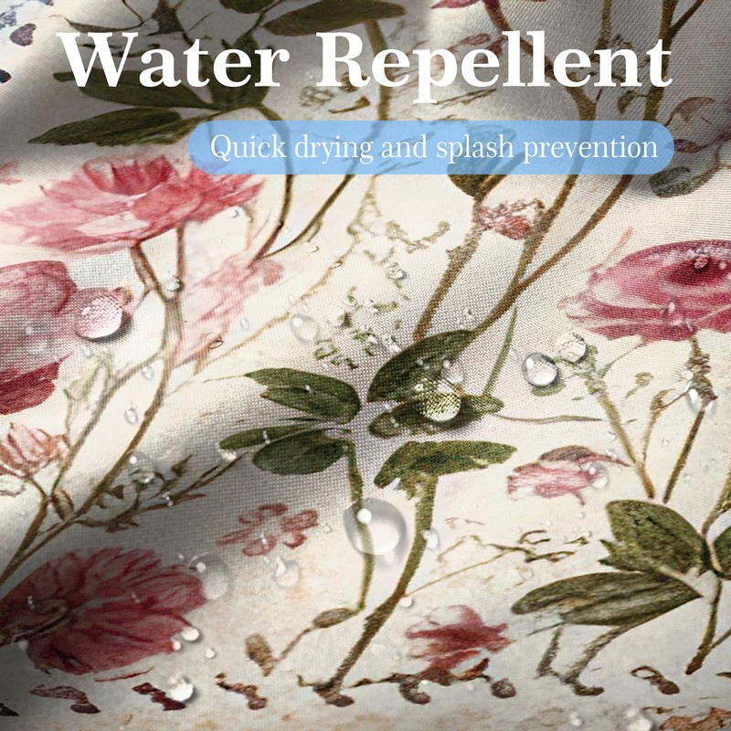 Boho Aesthetic Boho Flowers Shower Curtains for Bathroom, 72 X