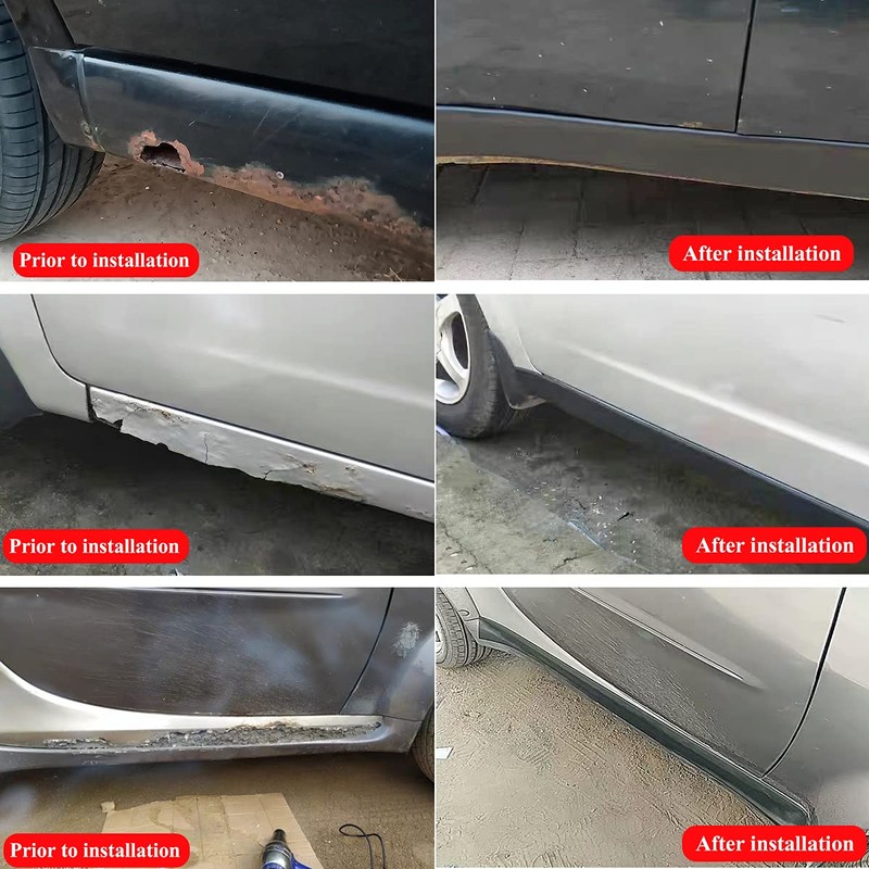 muekzru 8.2ft*3.15in Side Skirts for Cars Universal,Universal Rubber Anti-Scratch Side