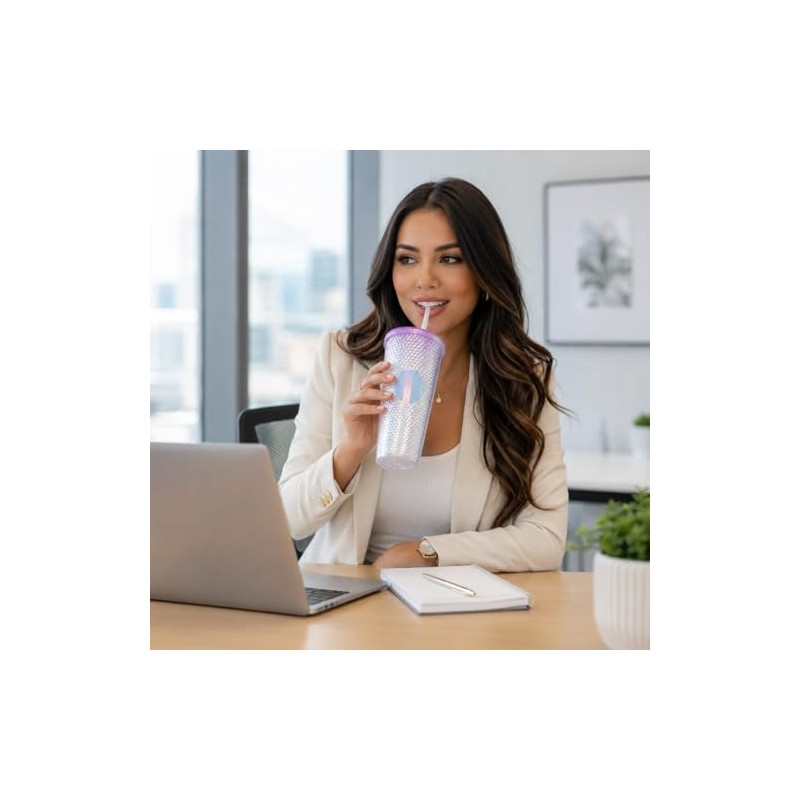 Vaso de Plástico Reusable con Doble Pared 710 ml Brillante
