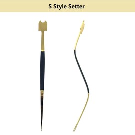 TUOREN 4Pcs Cello Sound Post Tool Set Include Straight S Style Post Setter, Sound Post Gauge and Retriever Clip, Luthier Install Repair Tool Kit Cello Making Tools