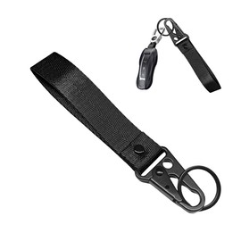 ZNDAW Motorcycle Keychain, Fabric Multifunctional Motorcycle Key Chain Holder, Anti-Lost Wrist Lanyard Key Chain (Black)