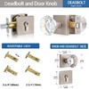 HIEMEY Glass Crystal Diamond Door Knobs and Single Cylinder Deadbolt