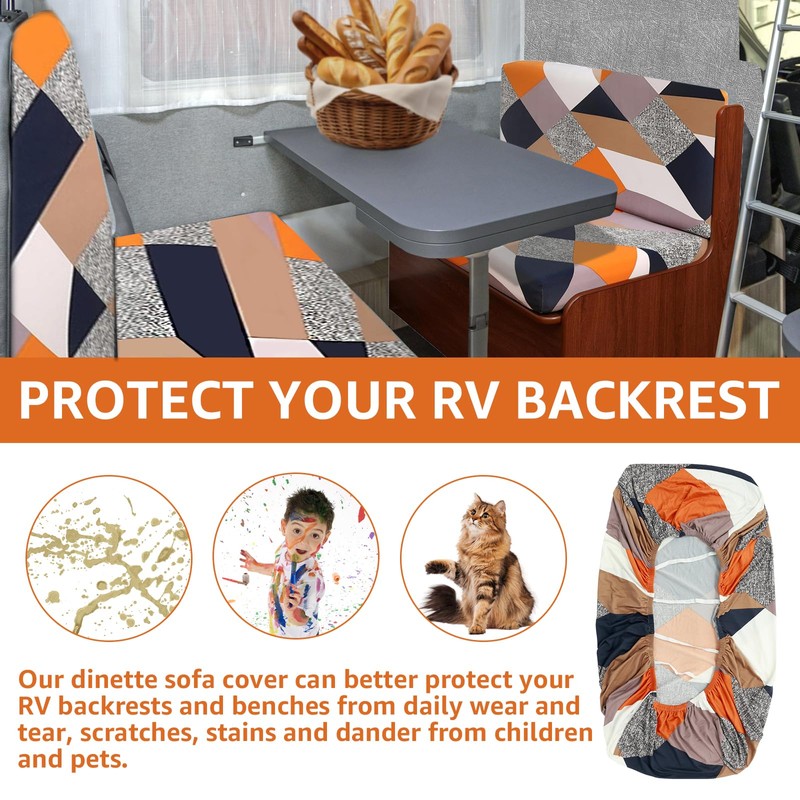 CCJZBCAU RV Dinette Cushion Covers Stretchable RV Dinette Seat Covers