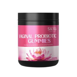 Sauvia Vaginal Probiotic Soft Gummies, Gomitas Suaves con Probióticos para la Salud Femenina Sabor Frutos Rojos, 90 Gomitas de 3g, Vegan  Sugar Free  