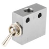 Hilitand Toggle Switch Valve, 3 Position 2 Port, Metal, Silver,