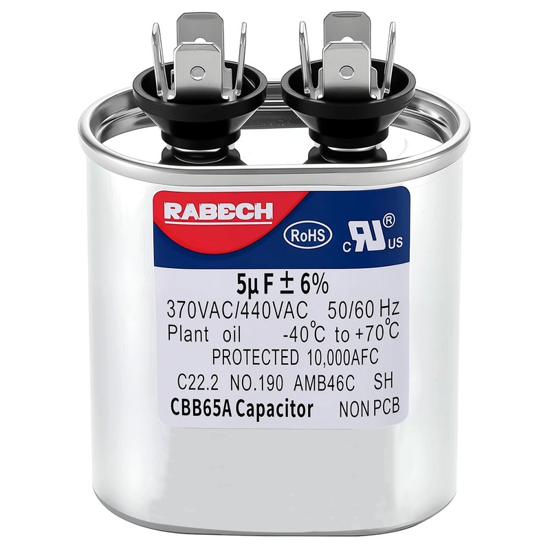 5uF 5MFD CBB65A Condensador de CA de arranque ovalado de