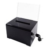 Black Acrylic Suggestion Box with Lock, Charity Collection Box, Donation