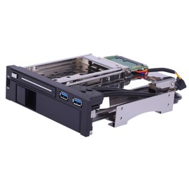HXBER Dual Bay 3.5" + 2.5" Inch SATA III Hard Drive HDD & SSD Tray Caddy Internal Mobile Rack Enclosure Docking Station with USB 3.0 Port Hot Swap