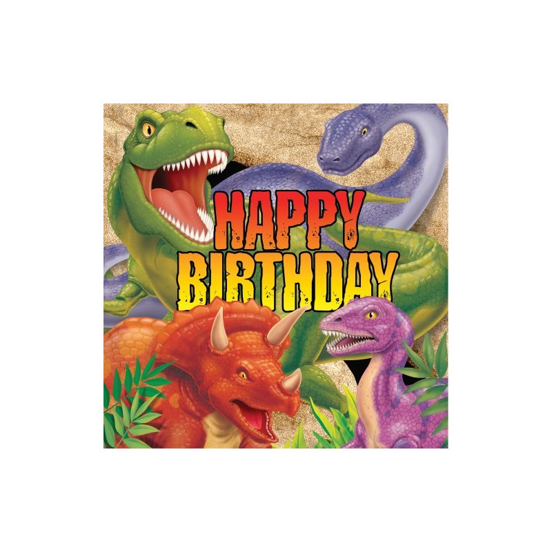 Creative Converting Dinosaur Birthday Paper Luncheon Napkins, Lunch, Dino Blast