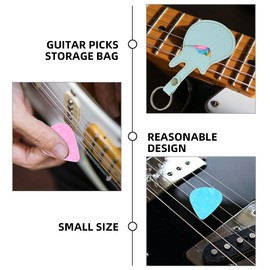ERINGOGO 1 Set Guitar Pick Bag, Folk Guitar Pick, Guitar Pick Storage Bag, Guitar Pick Pouch, Guitar Pick Case, Guitar Pick Storage Case, Pu Blue