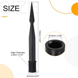 MECCANIXITY Solar Light Spikes, 0.39 x 0.67 x 5.91 Inch Ground Stakes for Garden Pathway Landscape Lamps, ABS Plastic Black, Pack of 12